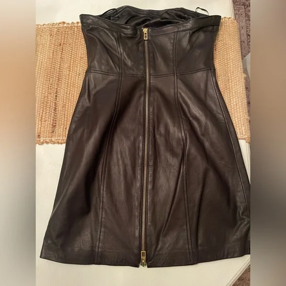 Armani Exchange A/X leather strapless Dress . Size small - Picture 2 of 4
